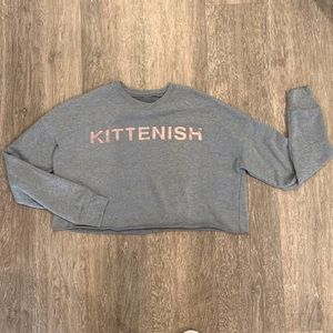 Kittenish | Cropped Sweatshirt | Gray | M